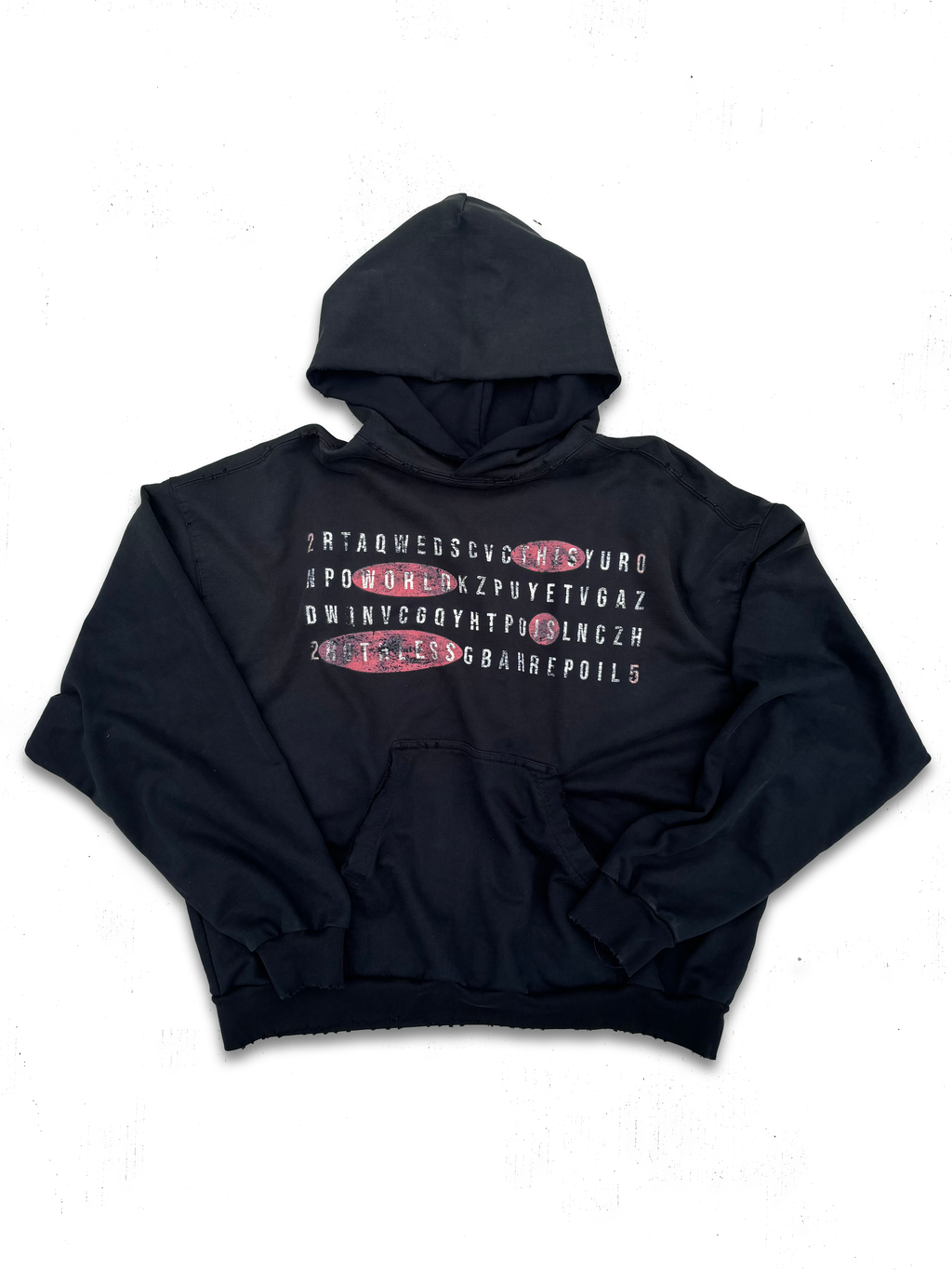 LOST LETTERS DISTRESSED HOODIE